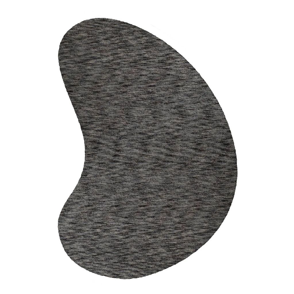 Szőnyeg, csepp alakú, sötétszürke, poliészter, 160x230 cm - HARICOT - Butopêa akciós termékkép 1